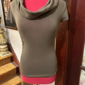 Medium, Olive Green Cowl Neck Sweater